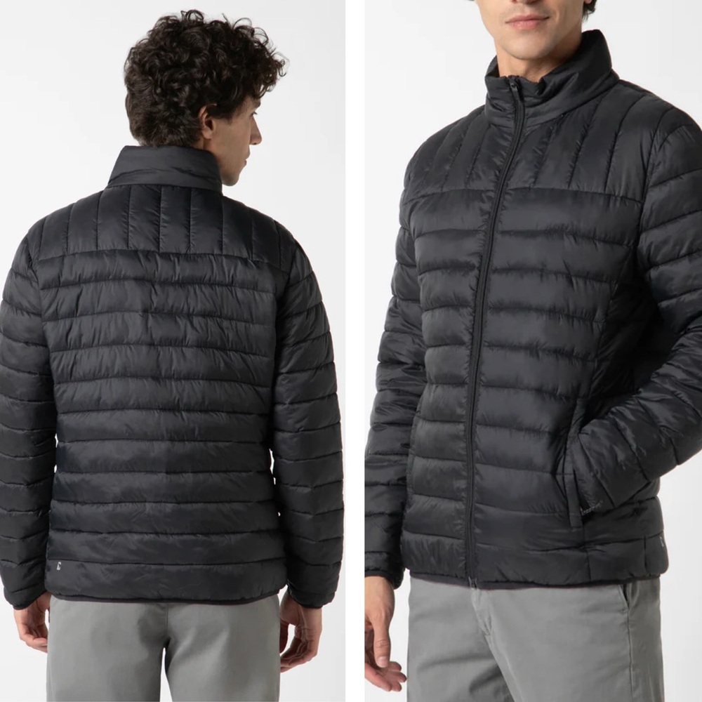 G.H‎ Bass Men’s Duck Down Feather Filled Quilted Puffer Black Packable Jacket XL
